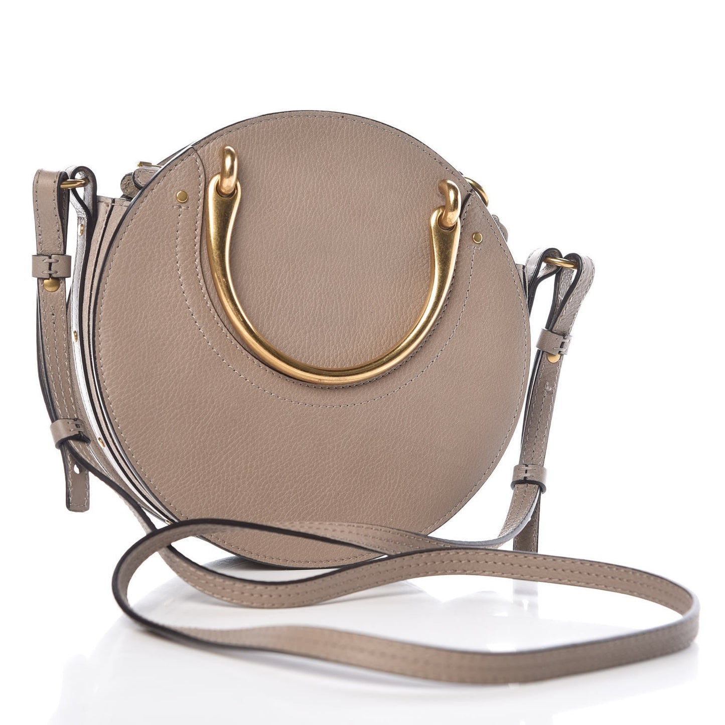 Smooth Calfskin Suede Patchwork Studded Small Pixie Bag Motty Grey