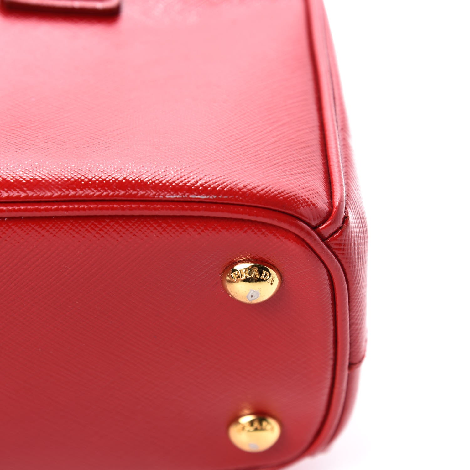 Prada Saffiano Vernice Mini Galleria Double Zip Tote Rosso 9 of 13