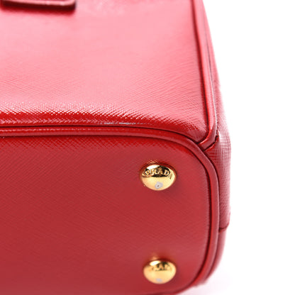 Prada Saffiano Vernice Mini Galleria Double Zip Tote Rosso 9 of 13