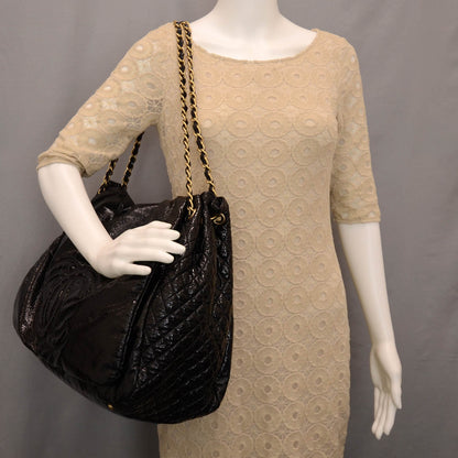 Chanel Vinyl XL Rock and Chain Flap Black 2 of 10