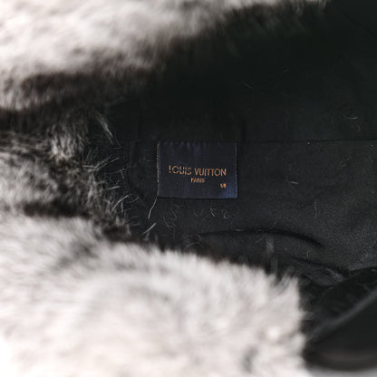 Louis Vuitton Nylon Rabbit Fur Wilderness Chapka Hat Grey 6 of 10