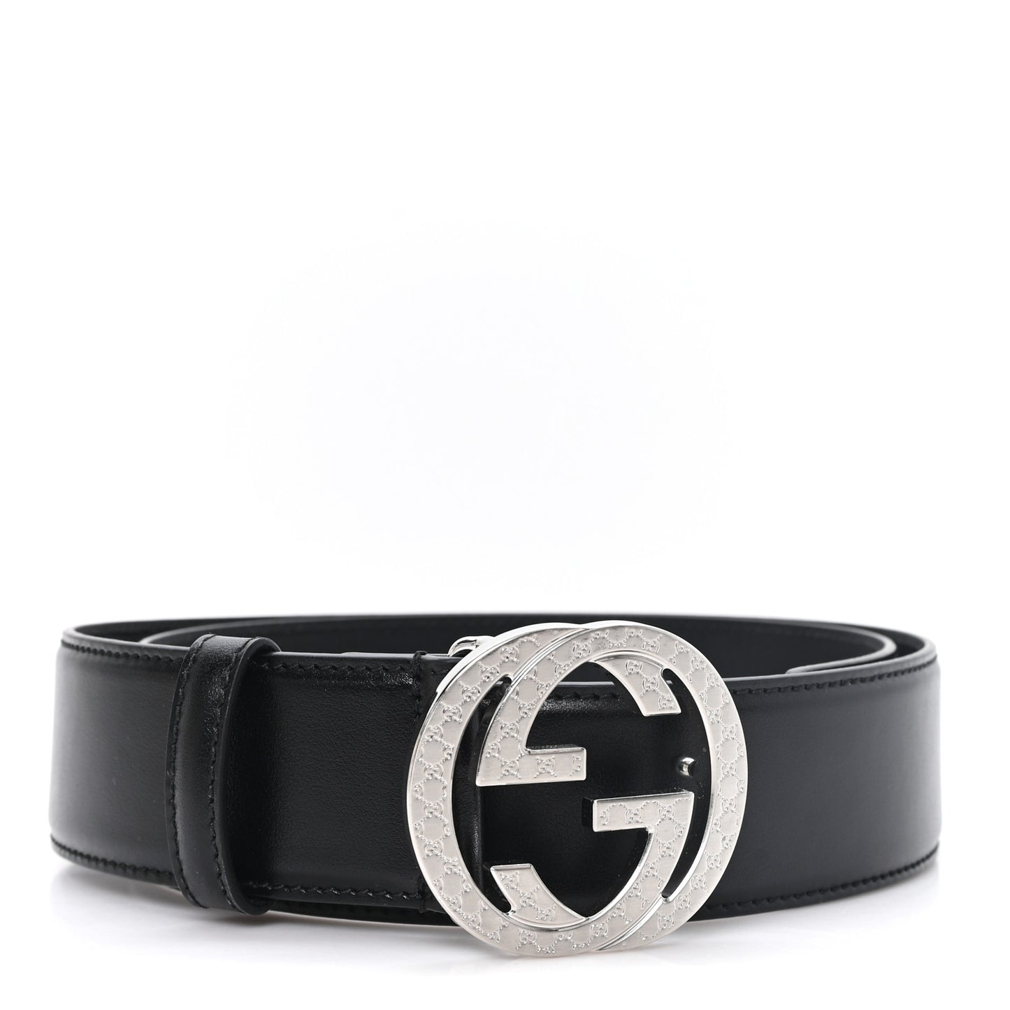 Plutone Calfskin Interlocking G 40mm Belt 80 32 Black