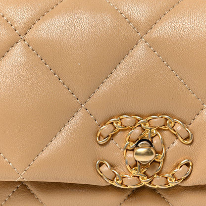 Chanel Goatskin Quilted Chanel 19 Waist Bag Dark Beige 11 of 11