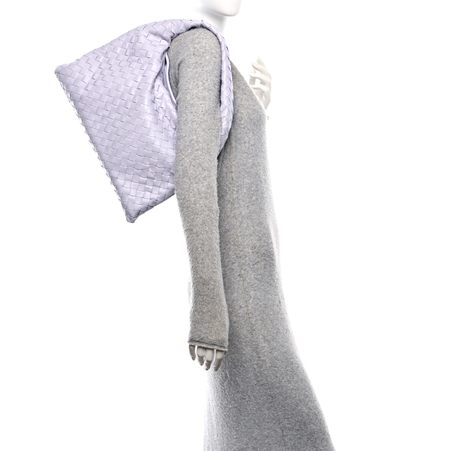 Calfskin Intrecciato Small Hop Oyster Lilac