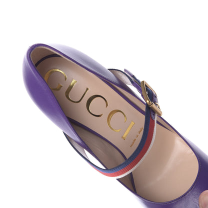 Gucci Malaga Kid Sylvie High Heel Pumps 39 Shine Purple 8 of 11