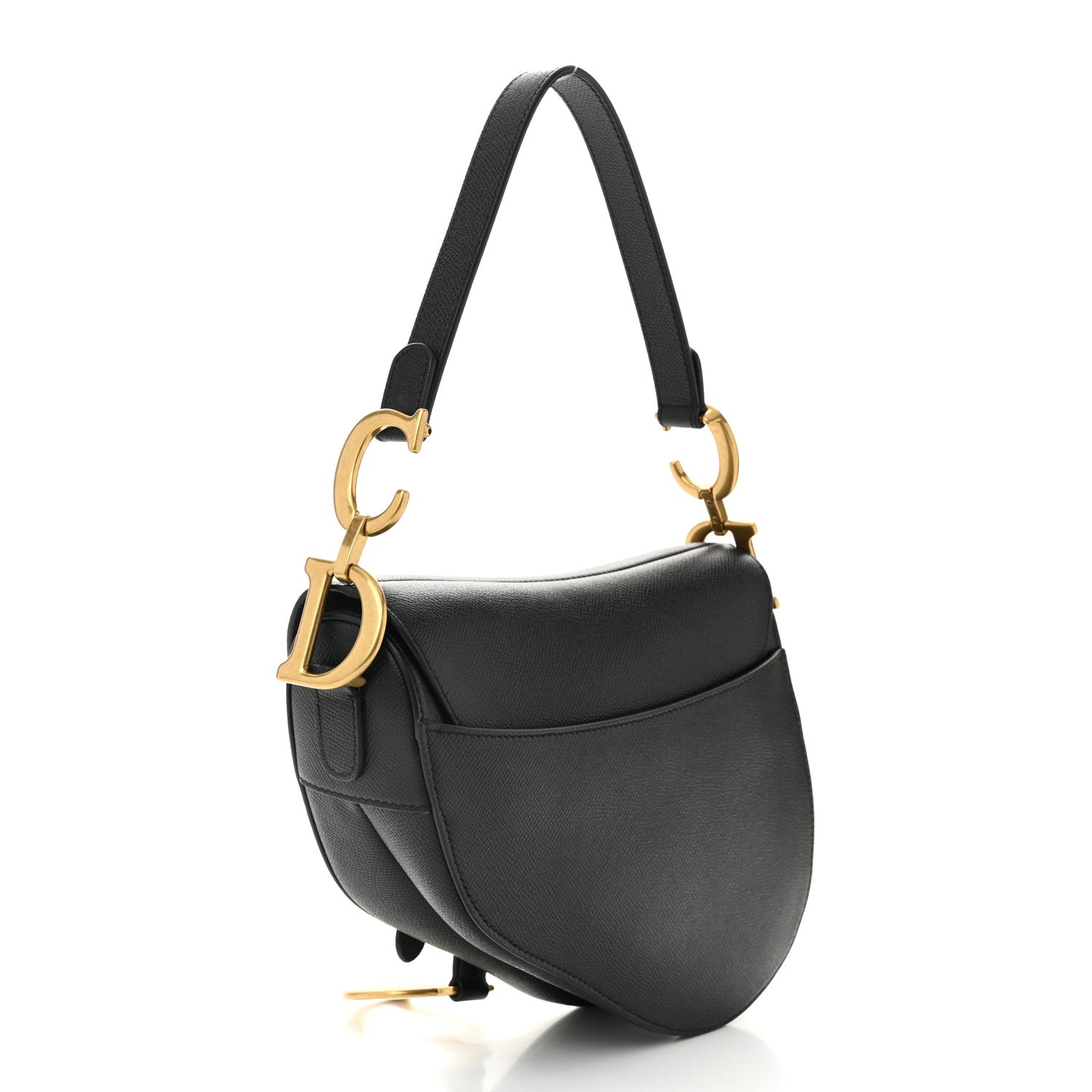 Christian Dior Grained Calfskin Saddle Bag Black 3 of 10