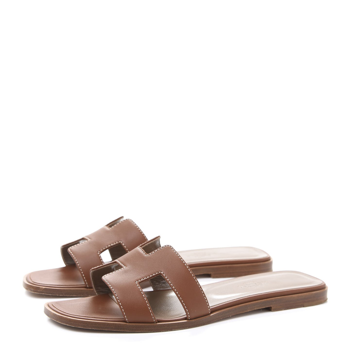 Box Calfskin Oran Sandals 37.5 Gold