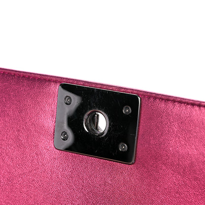 Chanel Metallic Patent Calfskin Quilted Medium Boy Flap Pink 13 of 18