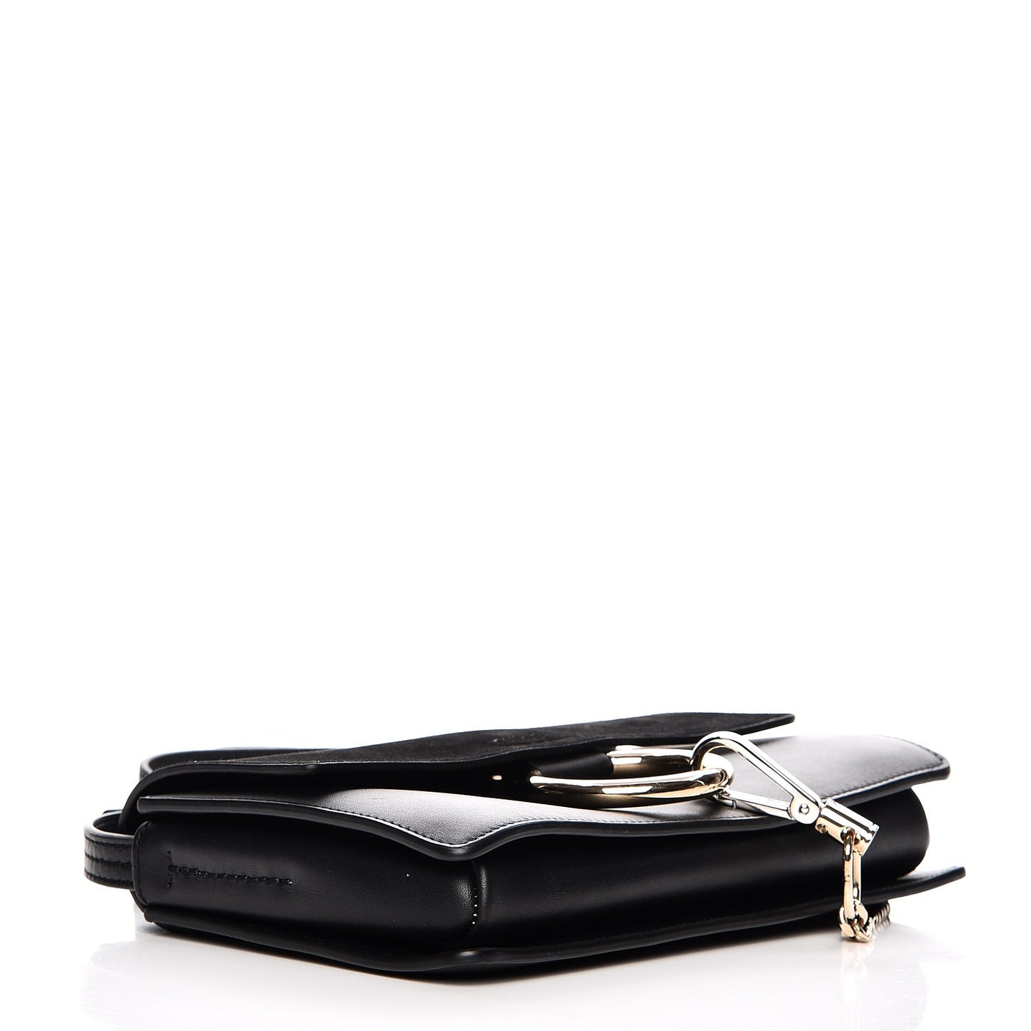 Suede Calfskin Small Faye Shoulder Bag Black