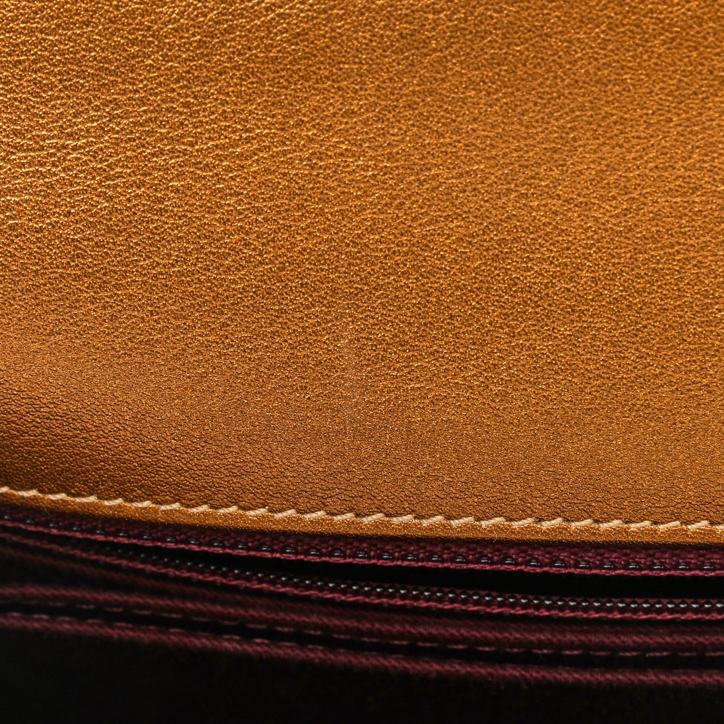 Metallic Calfskin Chevron Quilted Mini Coco Handle Flap Gold