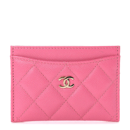 Chanel Caviar Quilted Card Holder Pink 1 of 6