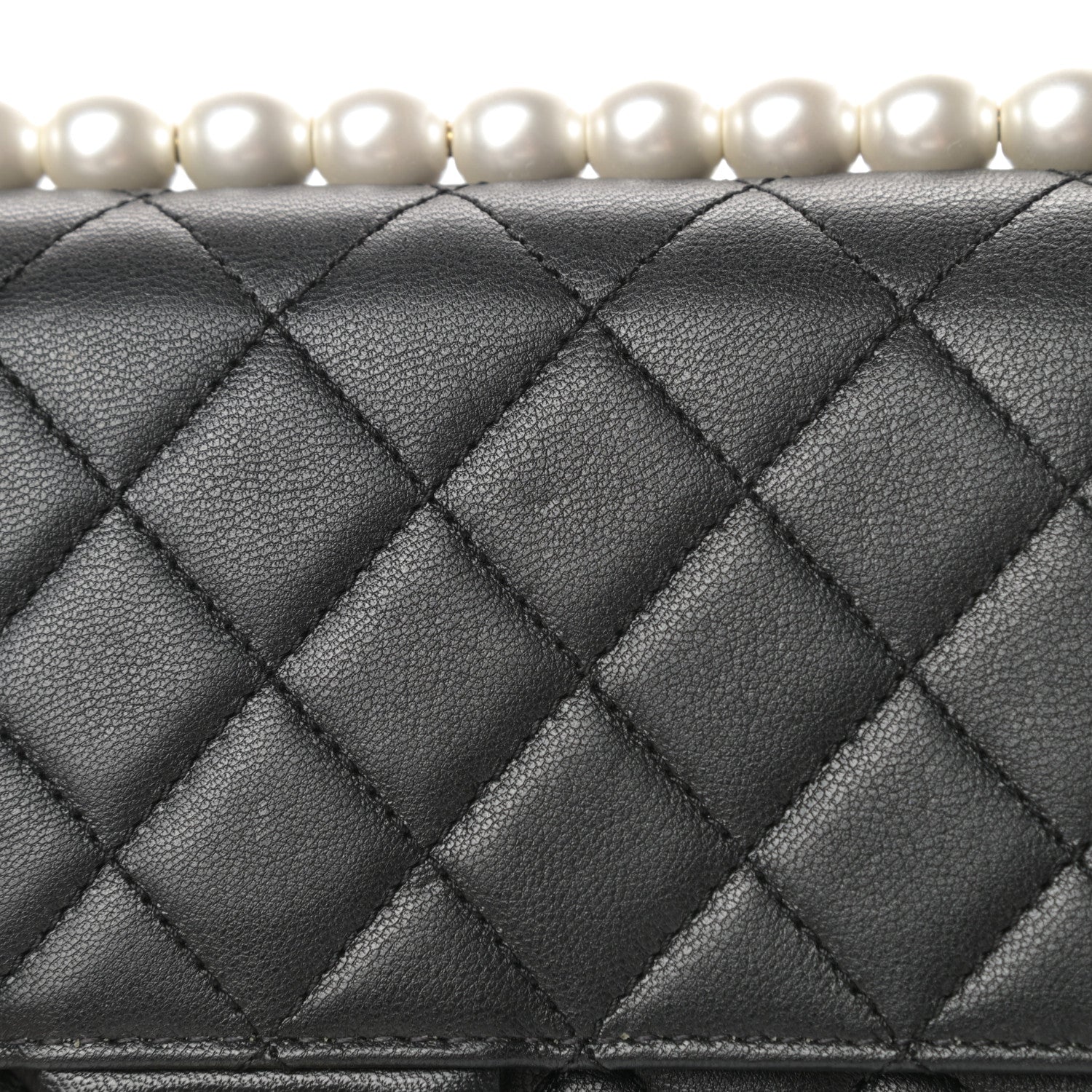 Chanel Lambskin Quilted Small Chic Pearls Flap Black 13 of 14