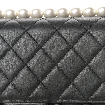 Chanel Lambskin Quilted Small Chic Pearls Flap Black 13 of 14