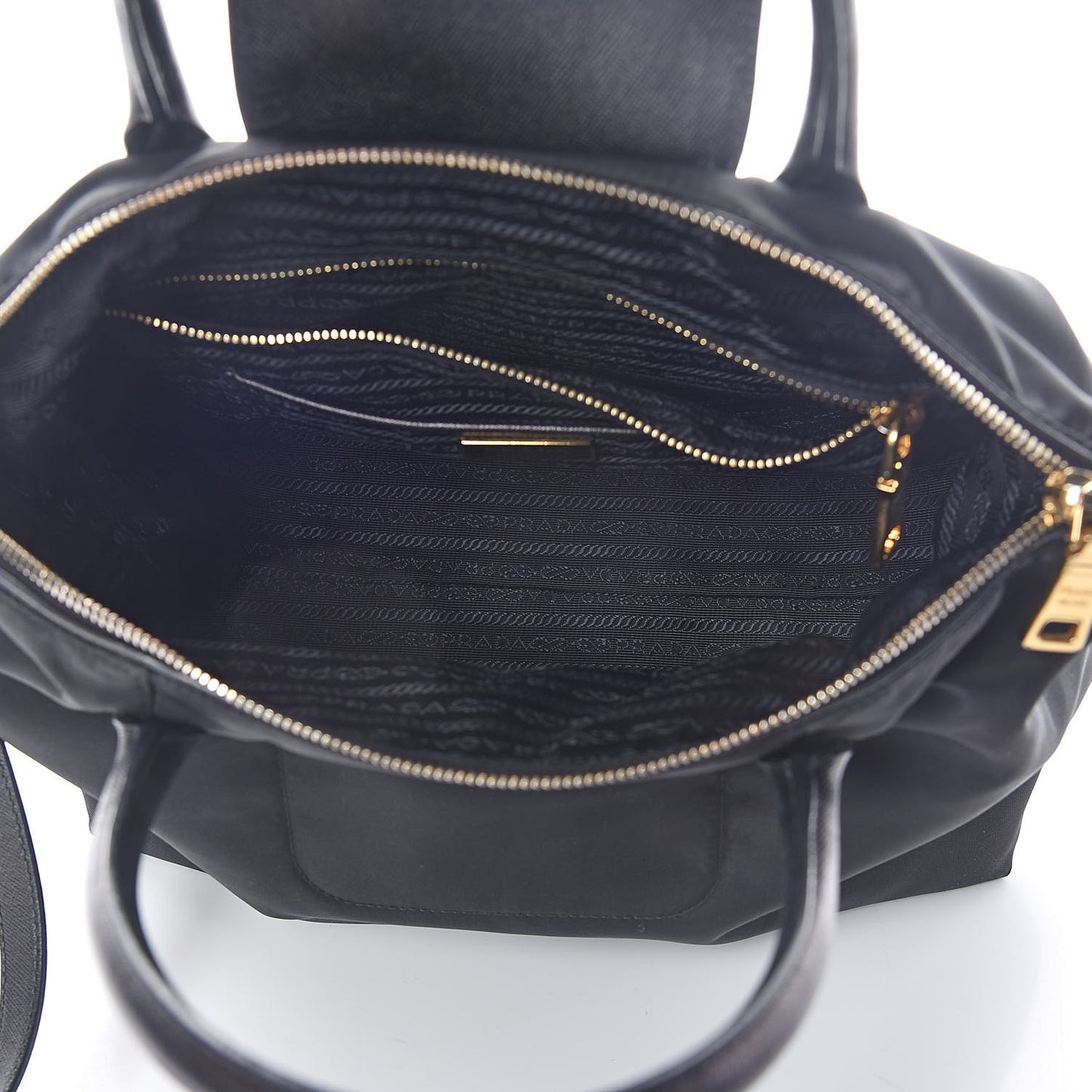 Tessuto Nylon Saffiano Tote Black