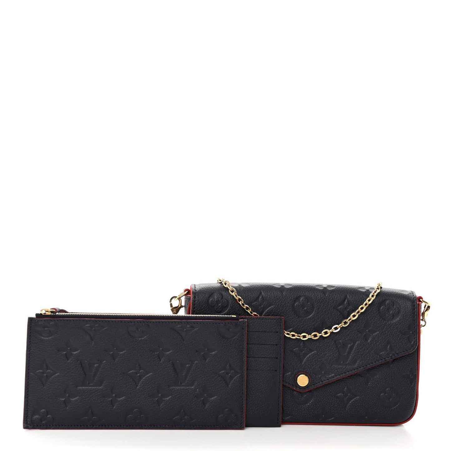 Empreinte Pochette Felicie Chain Wallet Marine Rouge