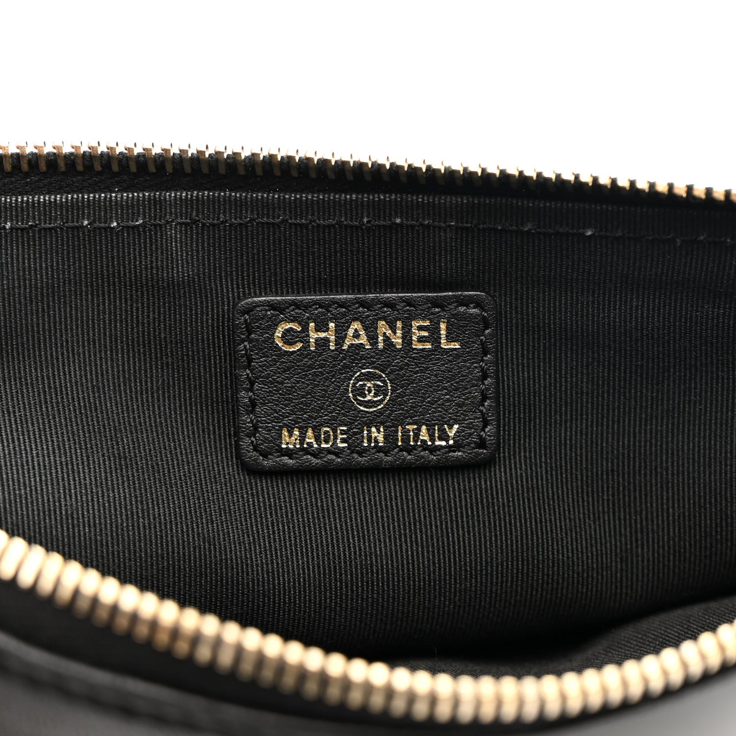 Lambskin Patent Camellia Wristlet Black