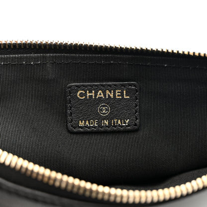 Chanel Lambskin Patent Camellia Wristlet Black 8 of 13