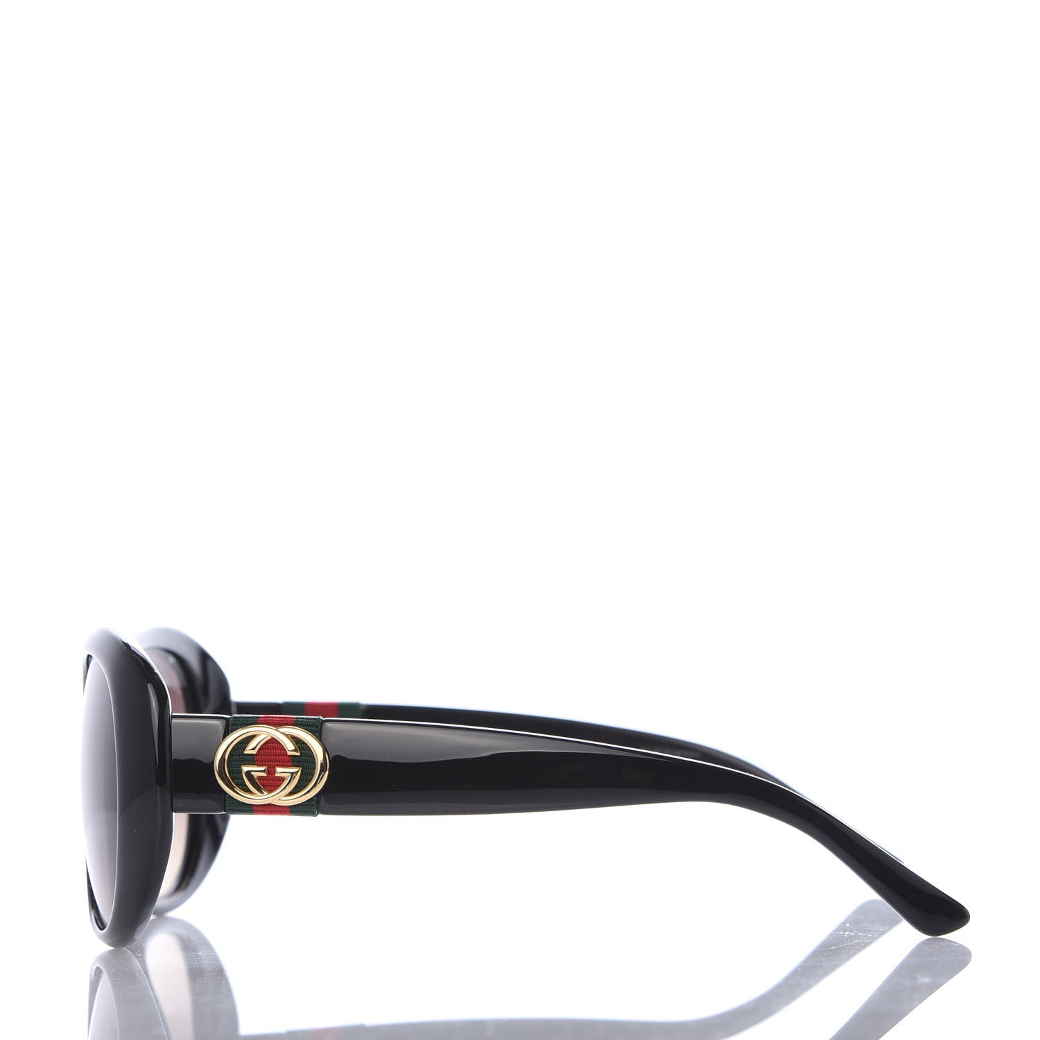 Gucci Acetate Oval Frame Web Sunglasses GG3660KS Black 3 of 8