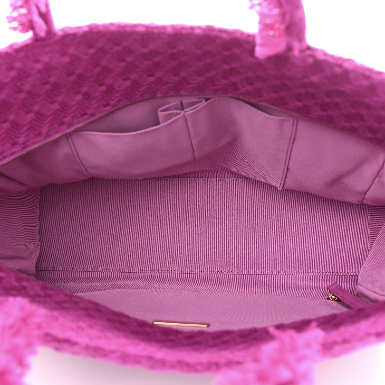 Chanel Wool Tweed Large Zipped Shopping Tote Magenta 5 of 11