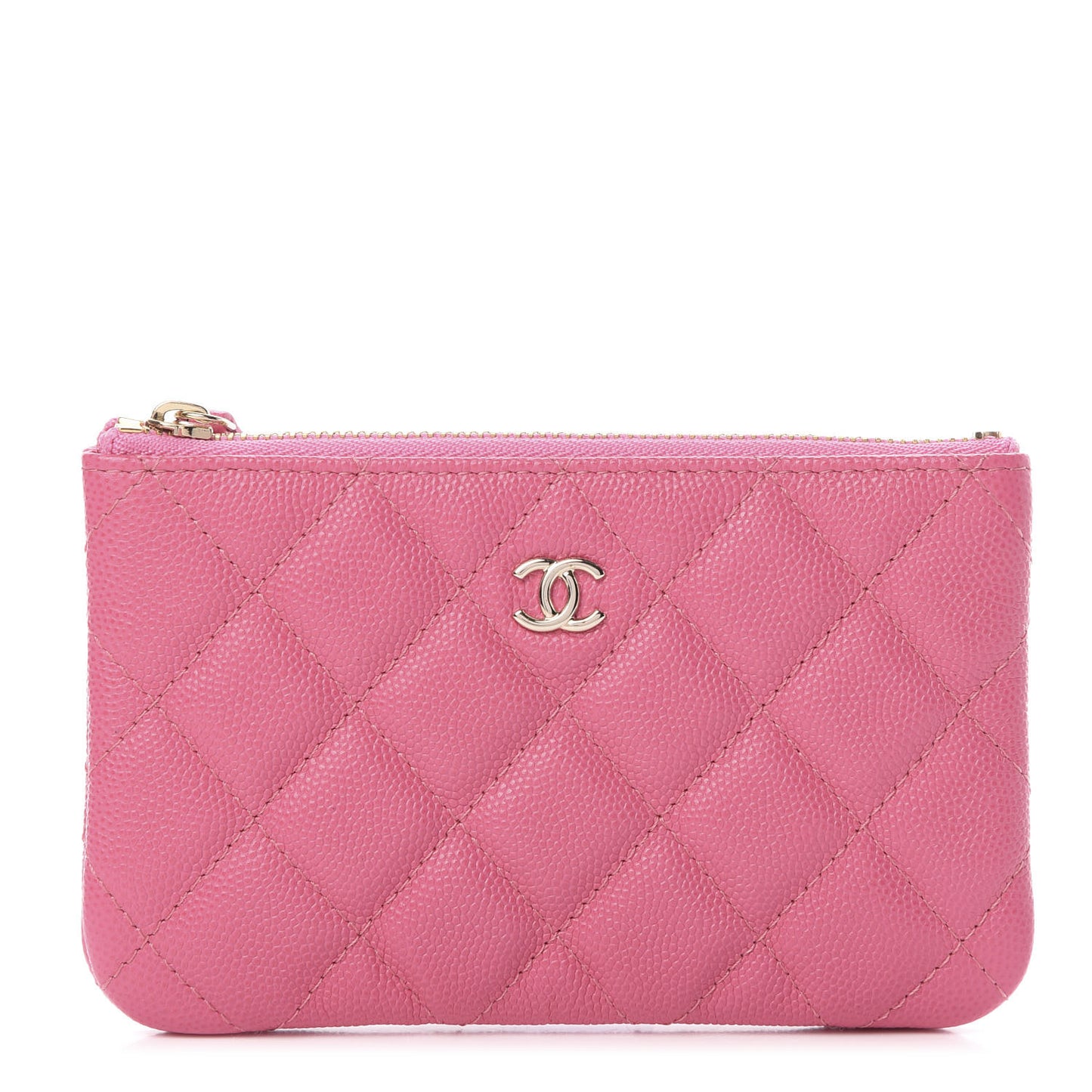 Caviar Quilted Small Cosmetic Case Pink
