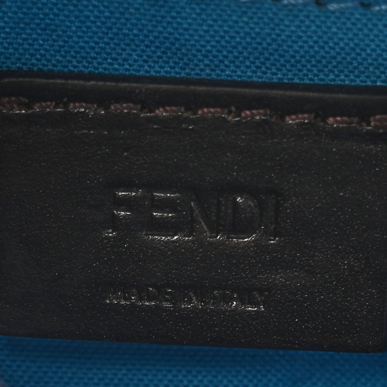 Fendi Zucca Spalmati Vitello Elite Flap Crossbody Bag Tobacco Turquoise 6 of 15