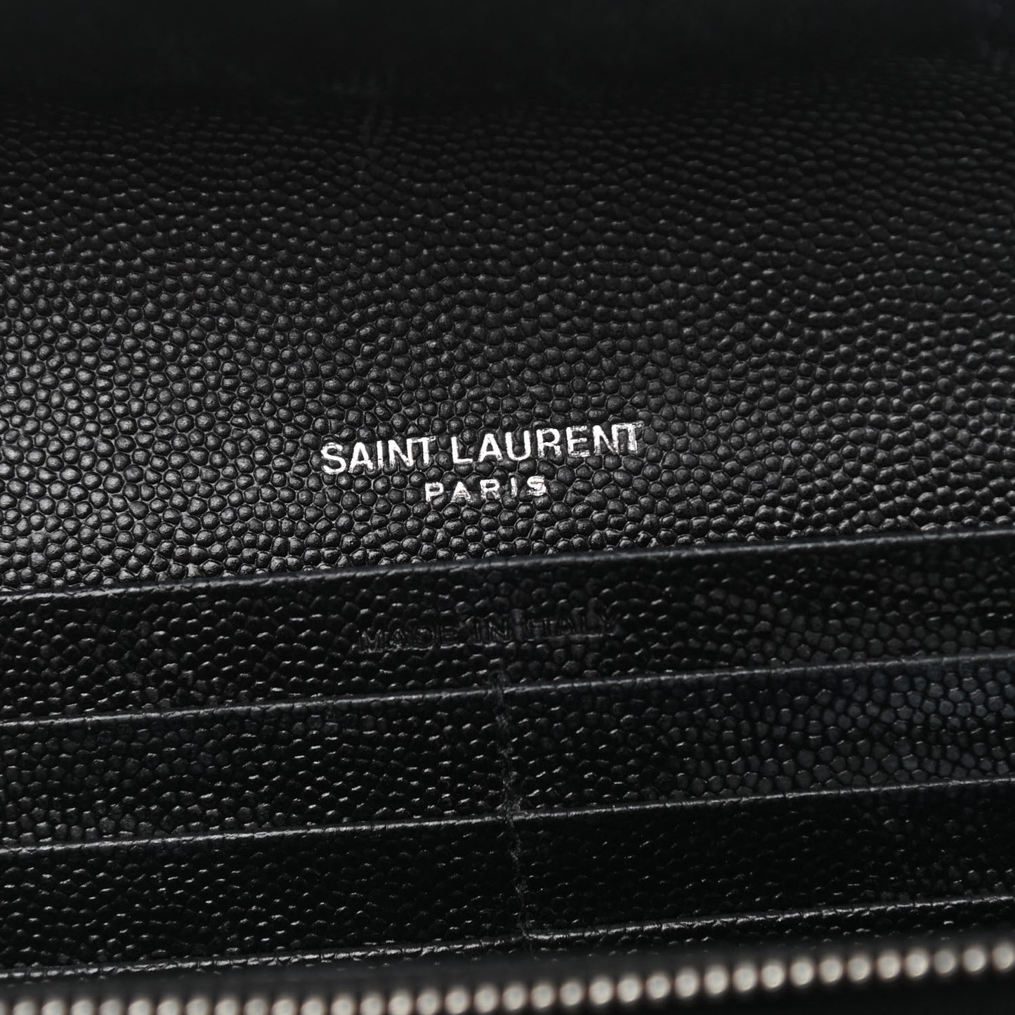 Grain De Poudre Matelasse Chevron Monogram Flap Wallet Black