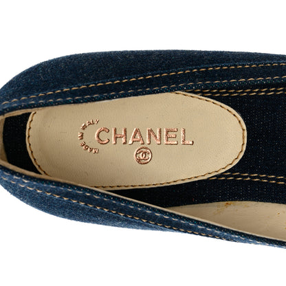 Chanel Denim Camellia Ballerina Flats 41 Navy Blue 6 of 7