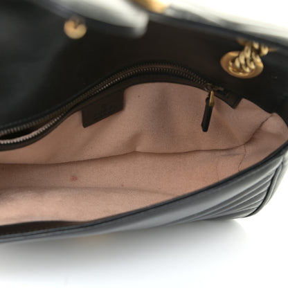 Gucci Calfskin Matelasse Small GG Marmont Shoulder Bag Black 5 of 16