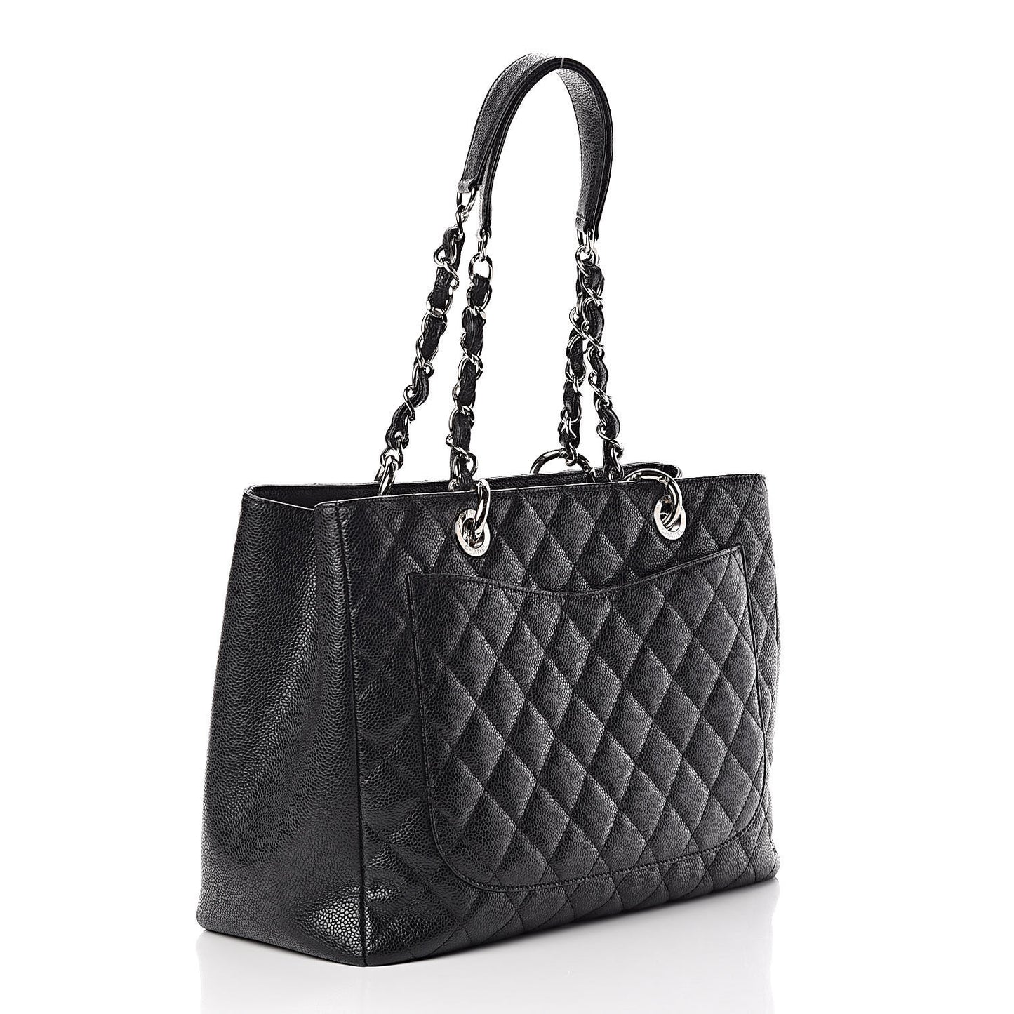 Caviar Quilted Grand Shopping Tote GST Black