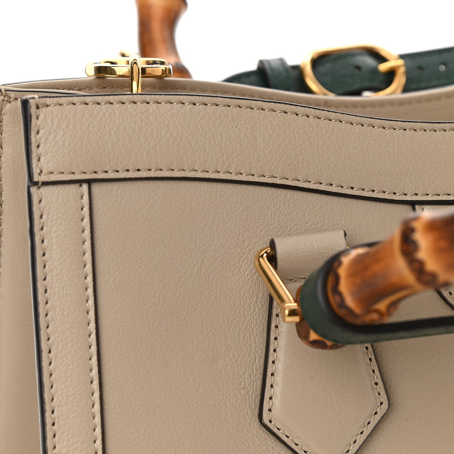 Wonka Grain Calfskin Small Diana Tote Bag Oatmeal Vintage Green