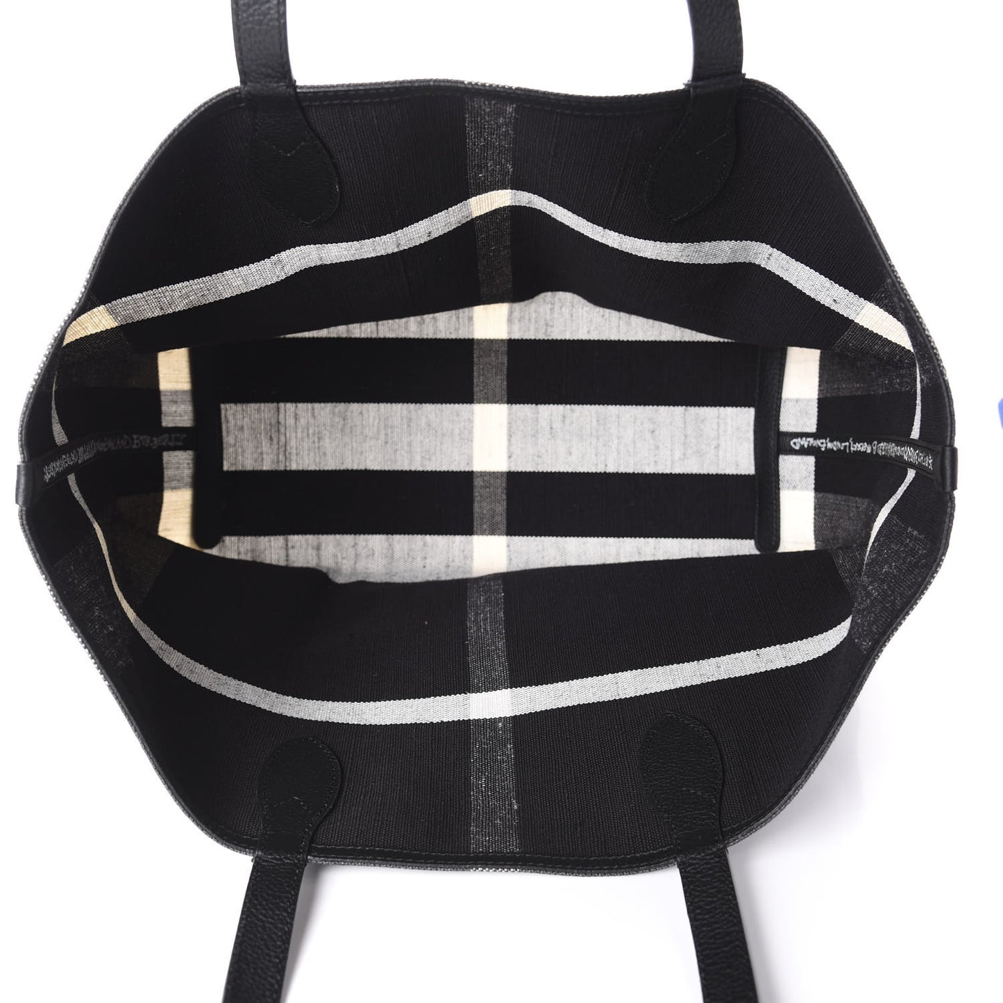 Coated Canvas Mega Check Medium Doodle Tote Black White
