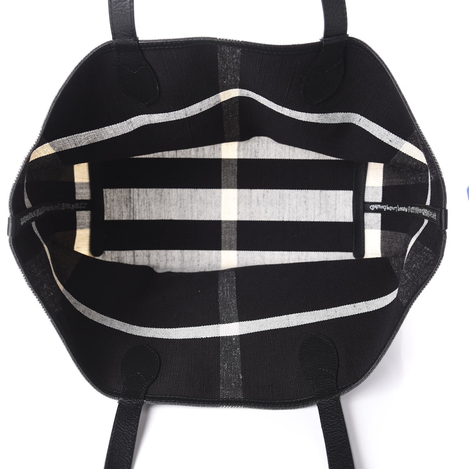 Burberry Coated Canvas Mega Check Medium Doodle Tote Black White 5 of 9
