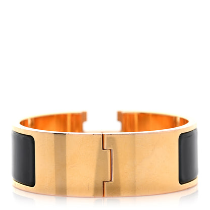 Hermes Enamel Wide Clic Clac H Bracelet PM Black 3 of 4