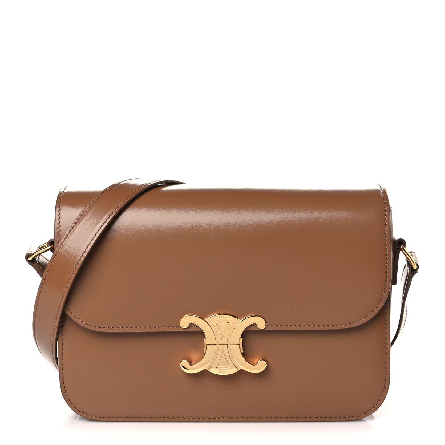 Shiny Calfskin Medium Triomphe Bronze