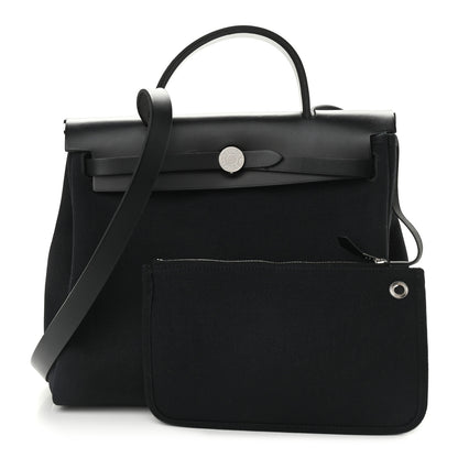 Hermes Military Toile Vache Hunter Herbag Zip PM 31 Black 1 of 15