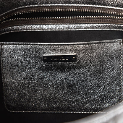 Miu Miu Metallic Nappa Matelasse Crystal Flap Clutch Cromo 8 of 10