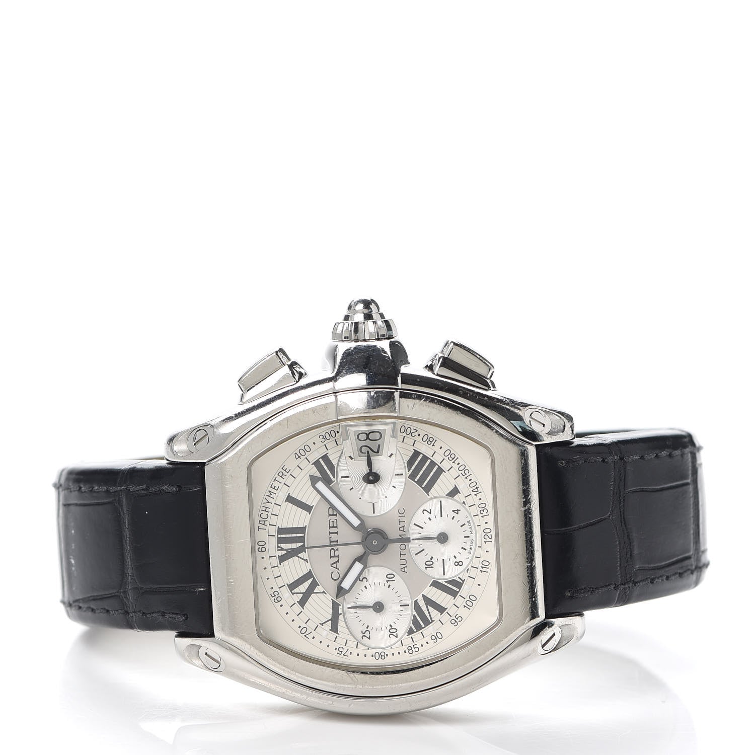 Cartier Stainless Steel Alligator 42mm Roadster Chronograph Automatic Watch 2 of 6