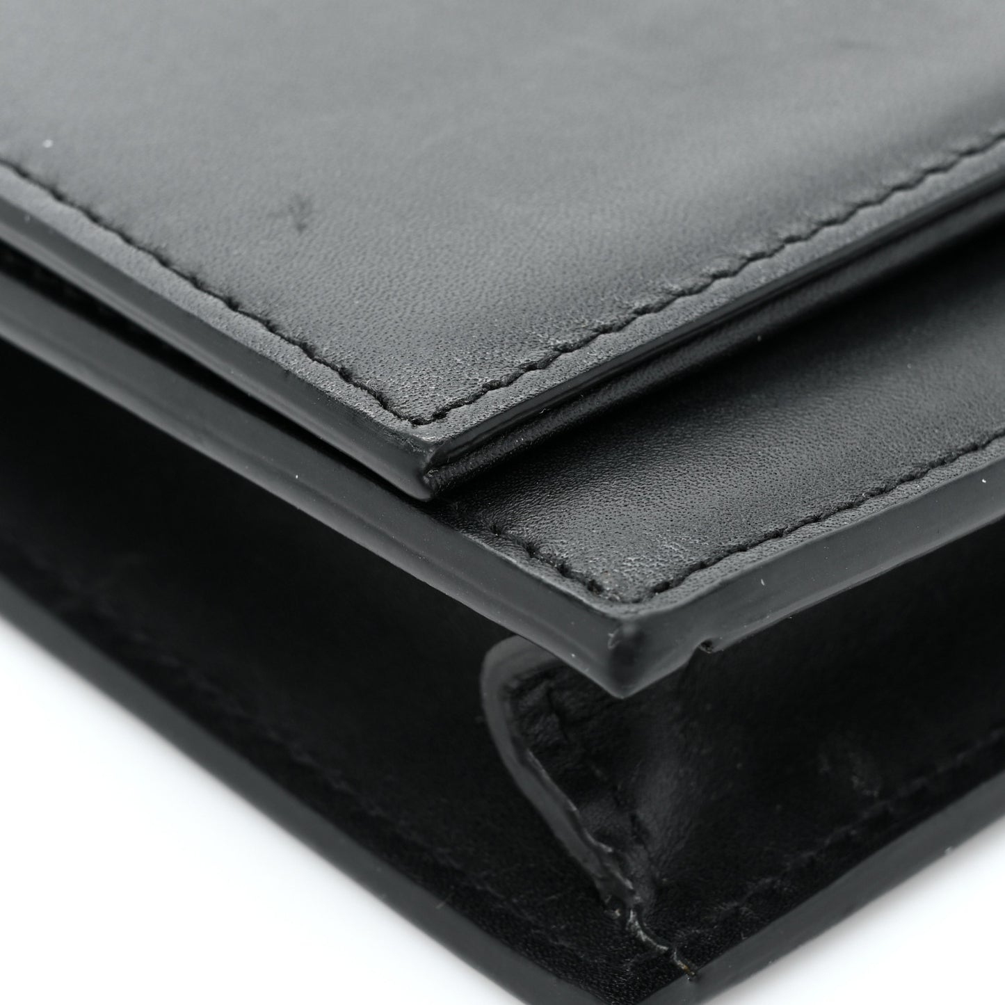 Smooth Calfskin Classic Monogram Kate Tassel Chain Wallet Black