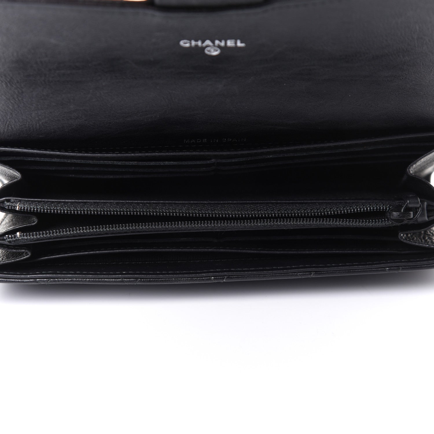 Chanel Crumpled Calfskin Quilted Large Flap Wallet So Black 5 of 9