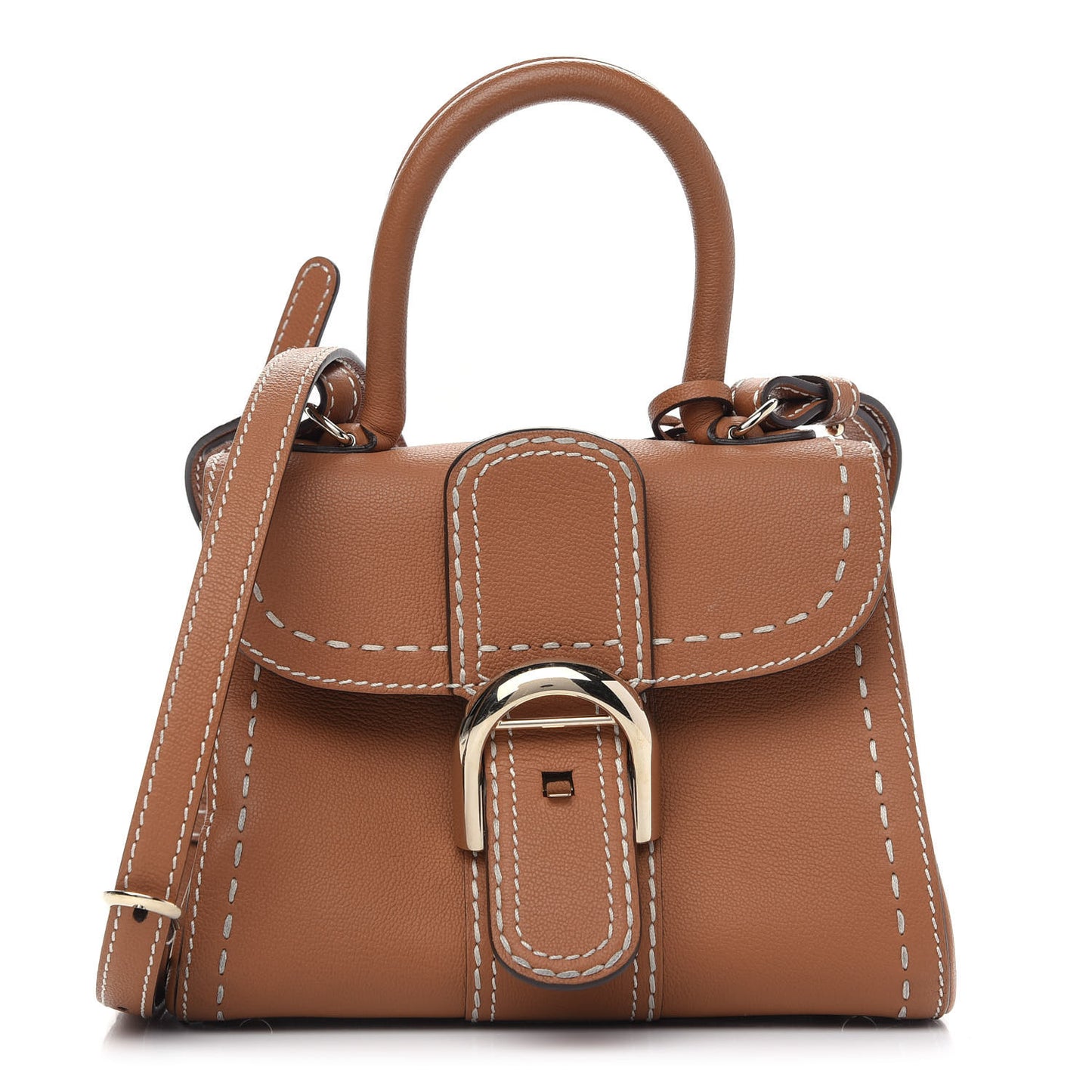 Grained Rodeo Calfskin Surpique Mini Brillant Satchel Vegetal Ivory