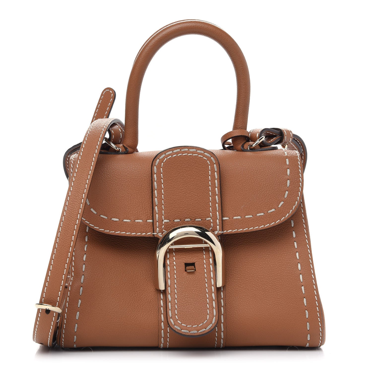 Delvaux Grained Rodeo Calfskin Surpique Mini Brillant Satchel Vegetal Ivory 1 of 9