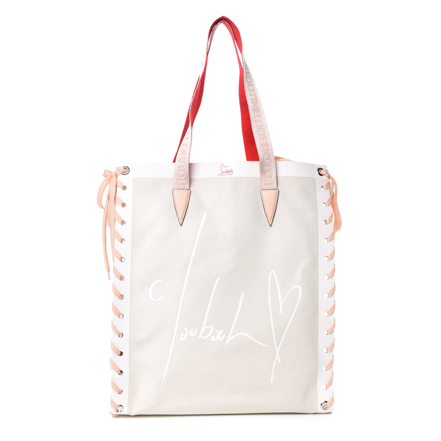 Christian Louboutin Braided Canvas Small Cabalace Shopper Tote Beige 1 of 10