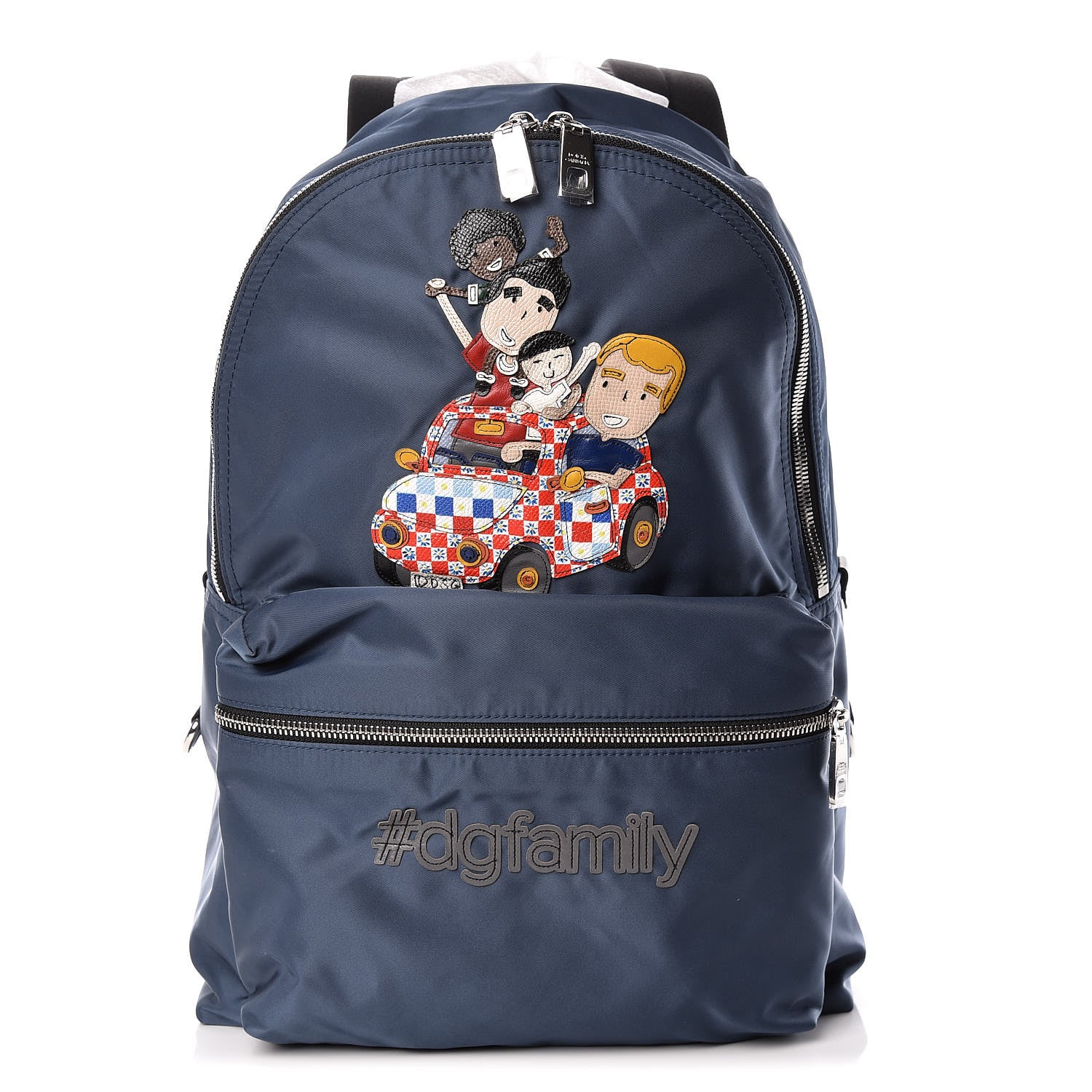 Dolce & Gabbana Nylon Family Patch Backpack Avio Black 1 of 11
