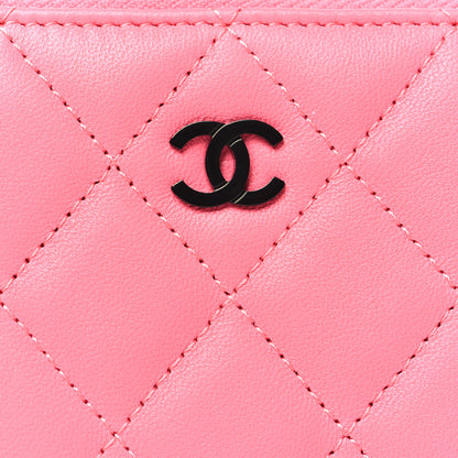 Chanel Lambskin Quilted Zip Around Coin Purse Pink 8 of 8