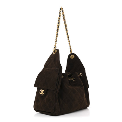 Chanel Suede Quilted Small Chanel 25 Handbag Dark Brown 3 of 10