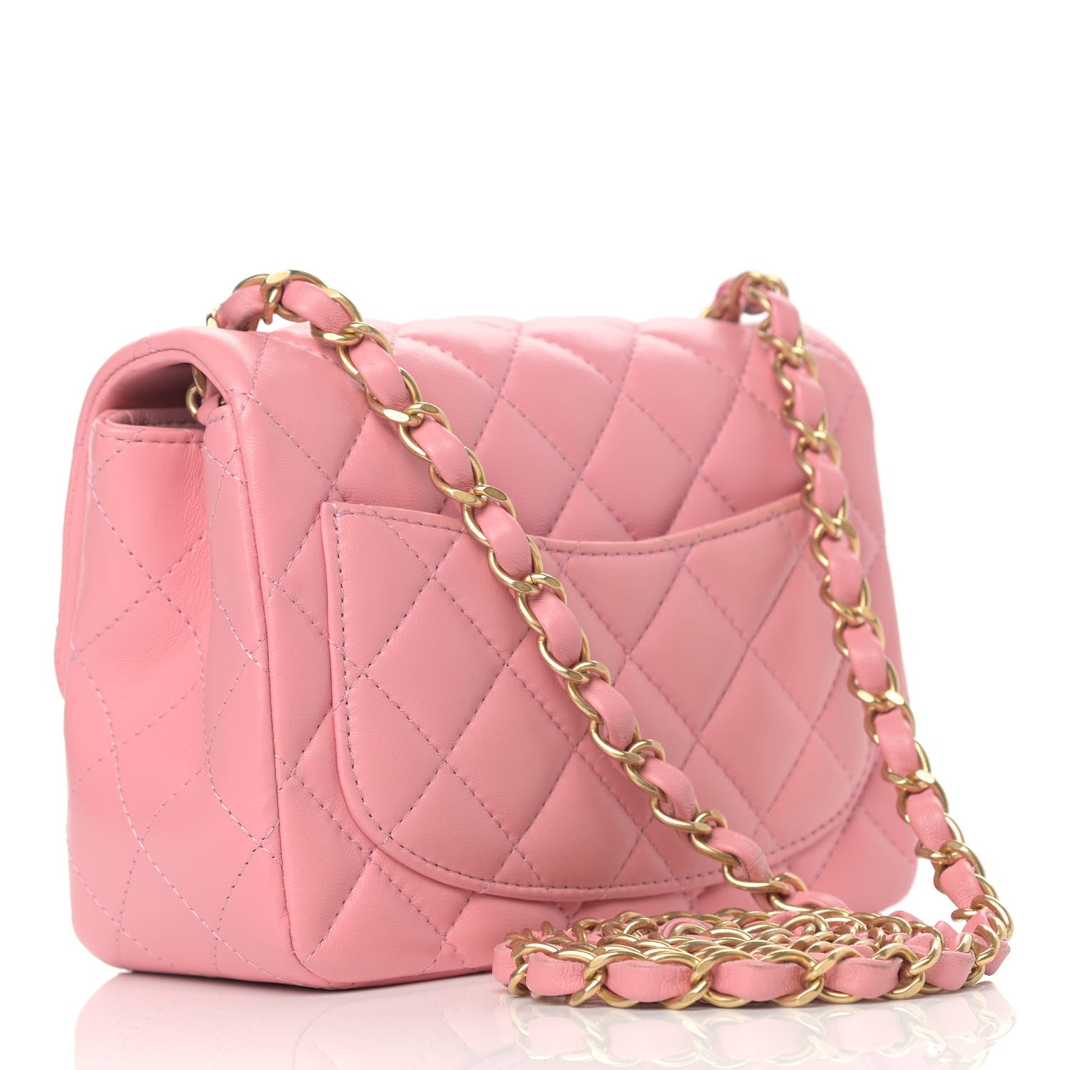 Chanel Lambskin Quilted Mini Square Flap Pink 2 of 8