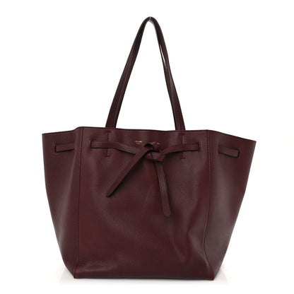 Celine Soft Grained Calfskin Small Belt Cabas Phantom Burgundy 2 of 19