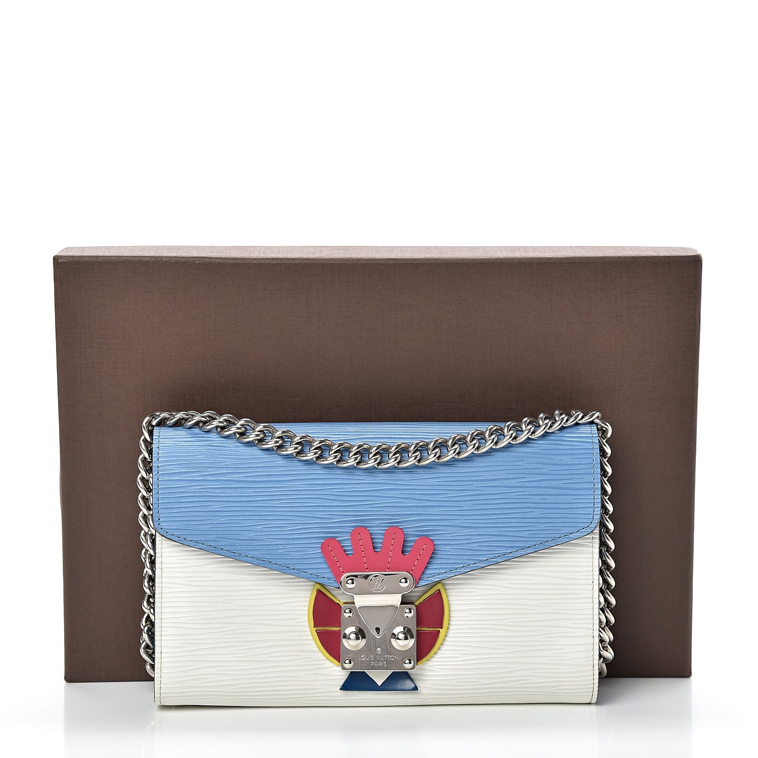 Louis Vuitton Epi Tribal Mask Chain Wallet Blue White 11 of 11