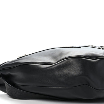 Versace Calfskin Large Repeat Zip Hobo Black 7 of 8