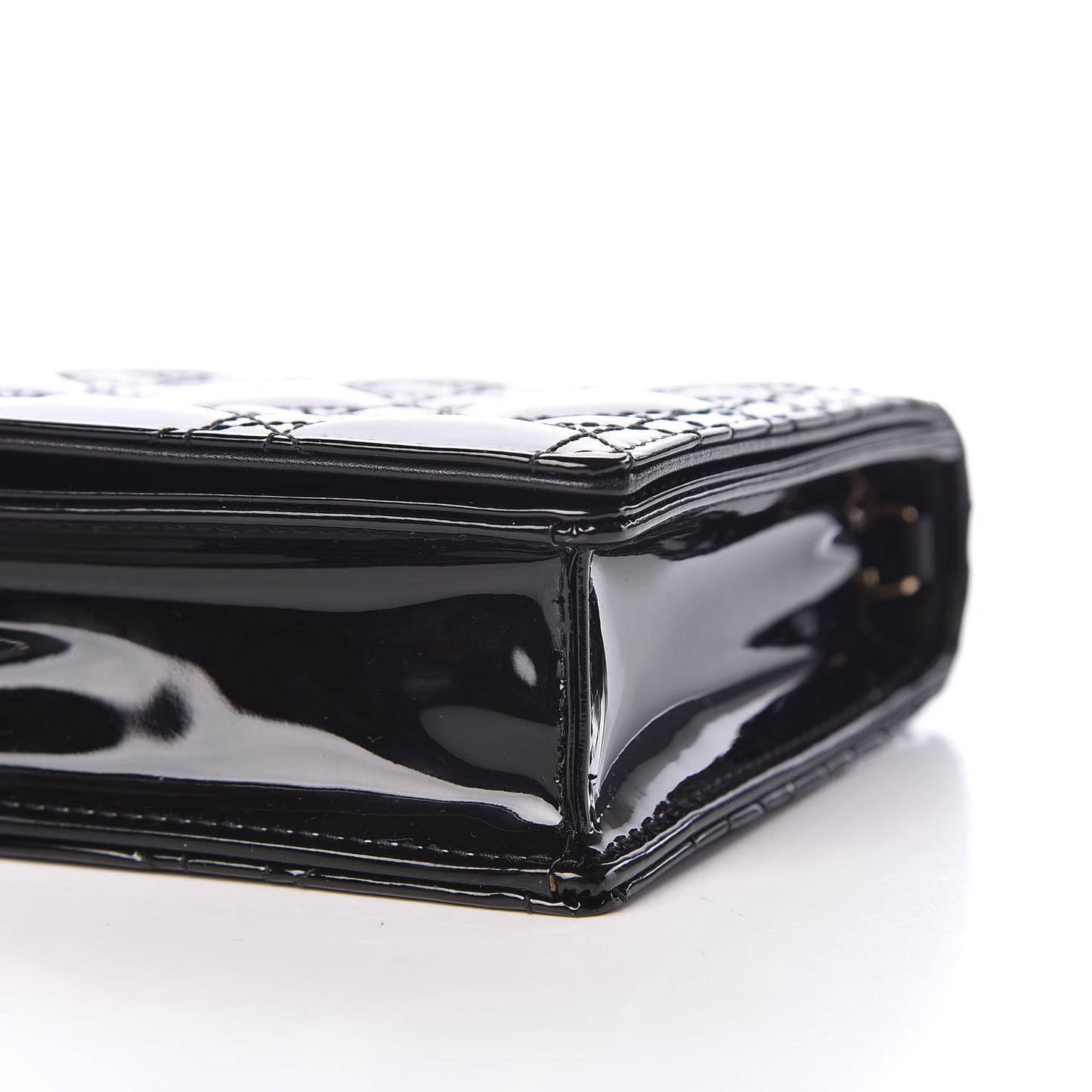 Patent Cannage Lady Dior Convertible Clutch Black